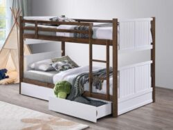 Myer King Single Bunk Bed with Storage | Rustic Walnut Hardwood Frame | Shop Online or Instore | B2C Furniture