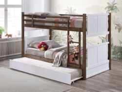 Myer King Single Bunk Bed with Trundle | Rustic Walnut Hardwood Frame | Shop Online or Instore | B2C Furniture