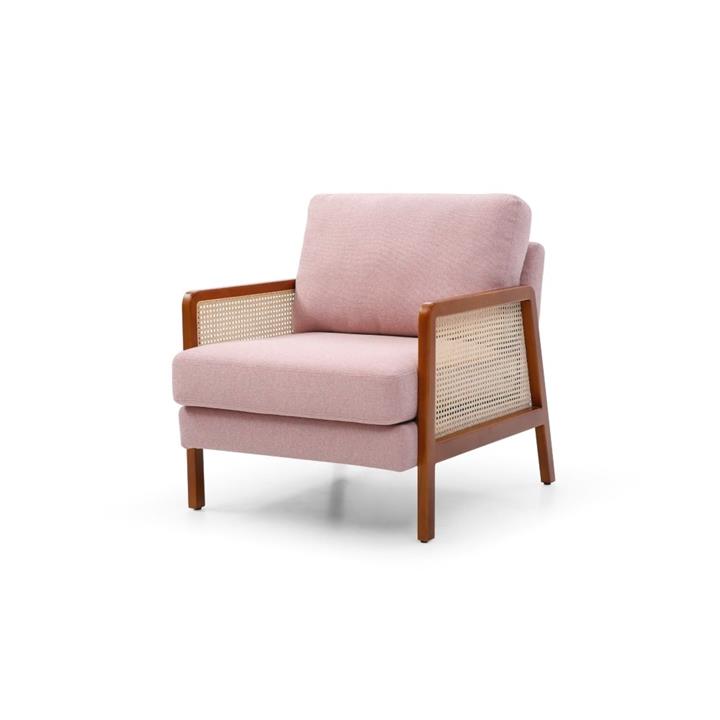 Natalie Modern Scandinavian Accent Lounge Arm Chair - Pink