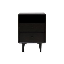 Noche 2-Drawer Wooden Bedside Table Nightstand - Black