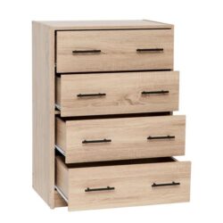 Nova Chest of 4-Drawer Tallboy Storage Cabinet - Light Sonoma Oak