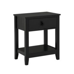 Oliver Modern Bedside Nightstand Side Table W/ 1-Drawer - Black