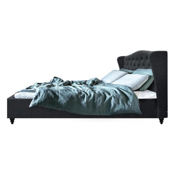 Pier Bed Frame Fabric - Charcoal King