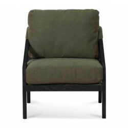 Roland Green Fabric Lounge Chair - Black Frame by Interior Secrets - AfterPay Available