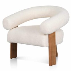 Romana Armchair - Ivory White Boucle by Interior Secrets - AfterPay Available