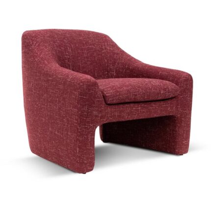 Rubin Fabric Armchair - Sangria Red by Interior Secrets - AfterPay Available