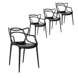 Set of 4 - Philippe Starck Replica Masters Dining Armchair - Black