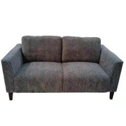 Starck Fabric Loveseat 2-Seater Sofa Solid Timber Legs - Grey