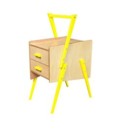 Swing Scandinavian Bedside Nightstand Side End Lamp Table - Yellow