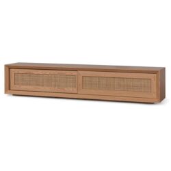 Talley Rattan Doors 2.3m TV Entertainment Unit - Natural by Interior Secrets - AfterPay Available