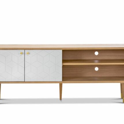 Teague Light Oak Entertainment unit - White by Interior Secrets - AfterPay Available