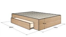 Tropez custom timber storage bed base solid pine slates