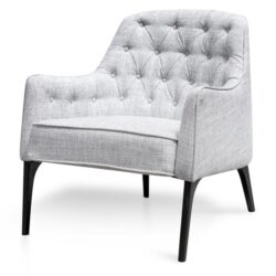 Wilson Fabric Armchair - Light Spec Grey - Black by Interior Secrets - AfterPay Available