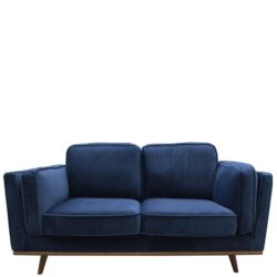 2 Seater Sofa Sofa in Soft Blue Velvet Lounge Set for Living Room Couch with Wooden Frame