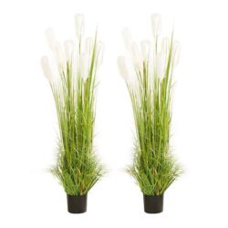 2X 120cm Green Artificial Indoor Potted Reed Grass Tree Fake Plant Simulation Decorative