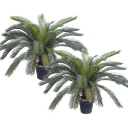 2X 125cm Artificial Indoor Cycas Revoluta Cycad Sago Palm Fake Decoration Tree Pot Plant