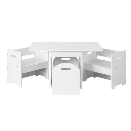 3PCS Kids Table Chairs Hidden Storage Box Toy Activity Multi-function Desk