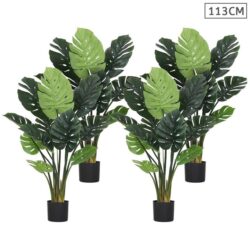 4X 113cm Artificial Indoor Potted Turtle Back Fake Decoration Tree Flower Pot Plant
