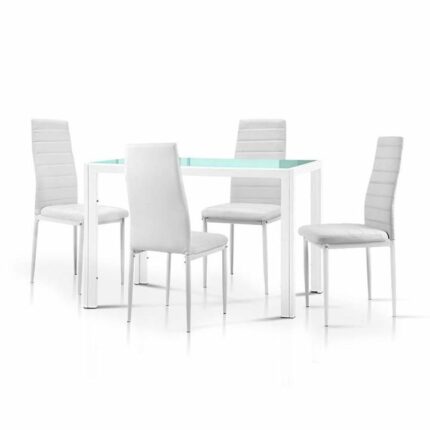 5 Piece Dining Table Set - White