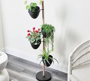 5 Piece Spiral Vertical Indoor Plant Stand Black