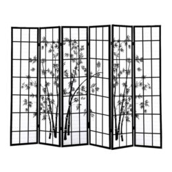 6 Panel Free Standing Foldable Room Divider Privacy Screen Bamboo Print