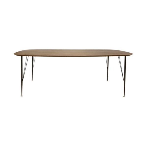 6IXTY2 Scandinavian Wooden Dining Table Large 220cm - Metal Legs - Walnut Satin