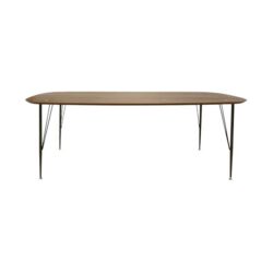 6IXTY2 Scandinavian Wooden Dining Table Small 180cm - Metal Legs - Walnut Satin