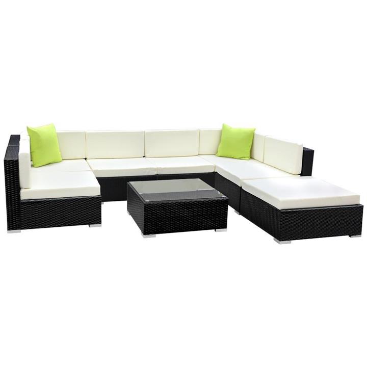 8PC Sofa Set with Storage Cover Outdoor Furniture Wicker