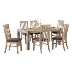9 Pieces Dining Suite 180cm Medium Size Dining Table & 8X Chairs with Solid Acacia Wooden Base in Oak Colour