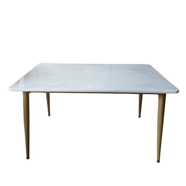 Abigail Modern Marble Effect Rectangular Dining Table 130cm - White & Gold