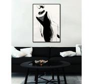 Abstract Woman Wall Art Black