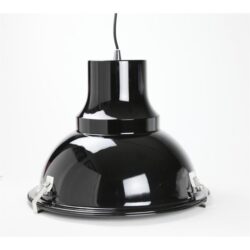 Aldous Industrial Classic Cord Drop Dome Pendant Light Lamp - Black