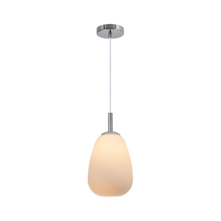 Alfredo Glass Modern Elegant Pendant Lamp Ceiling Light - Chrome