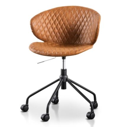Amos Office Chair - Tan with Black Base by Interior Secrets - AfterPay Available