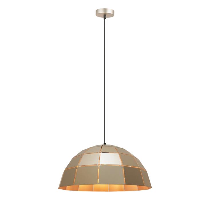 Amy Modern Pendant Lamp Light ES Champagne Gold Tiled Dome