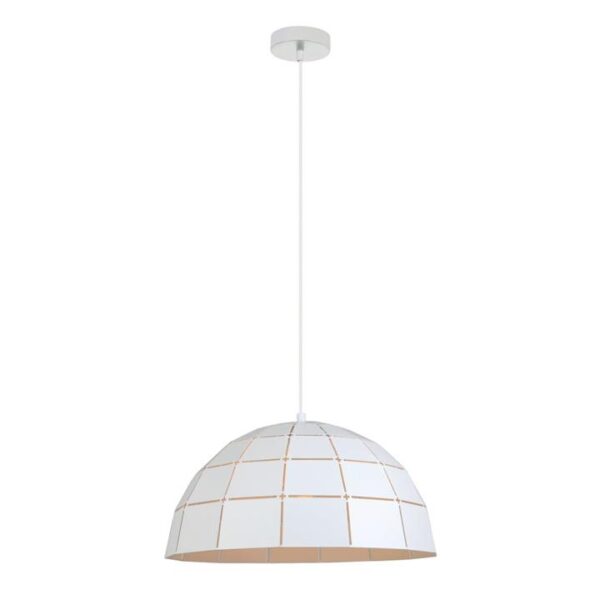 Amy Modern Pendant Lamp Light ES Matte White Tiled Dome