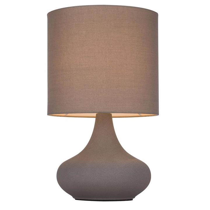 Amy Modern Touch Table Lamp Large Metal Base - Grey Shade