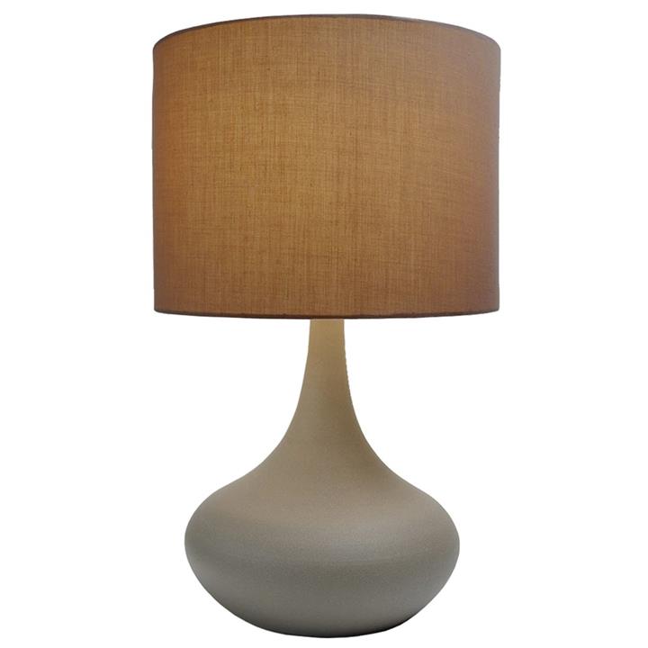 Amy Modern Touch Table Lamp Small Metal Base - Grey Shade