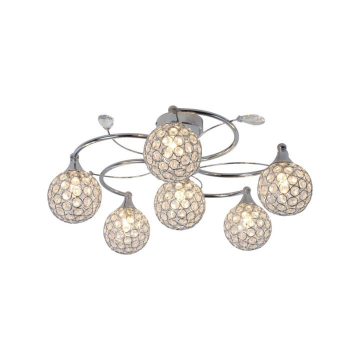 Anthea 6 Lights Modern Elegant Pendant Lamp Ceiling Light - Chrome