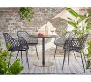 Aria 4 Seater Dining Set With Rhodes Outdoor Carver Chairs Black