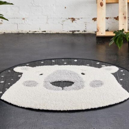 Arlo Polar Bear Round Kids Rug | Shop Online or Instore | B2C Furniture