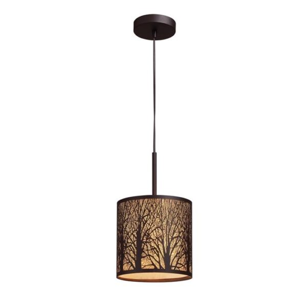 Avery Classic Pendant Lamp Light ES Aged Bronze With Amber Small Round