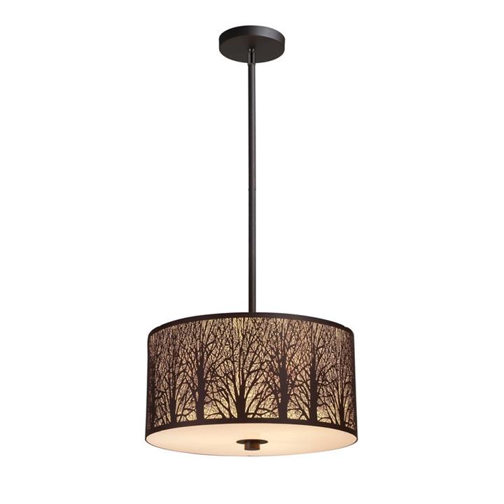 Avery Classic Pendant Lamp Light ES x 3 Aged Bronze with Amber Large Round