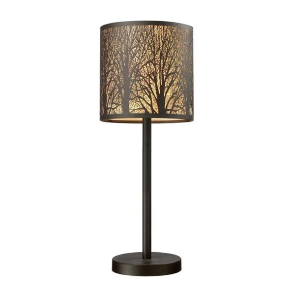 Avery Classic Table Lamp ES Aged Bronze Laser Cut Round