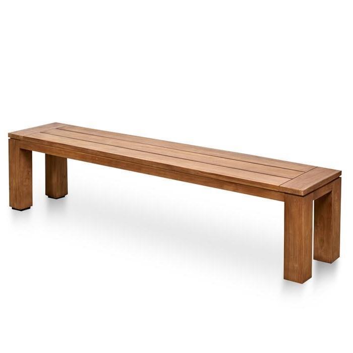 Bairo 1.3m Teak Outdoor Bench - Natural by Interior Secrets - AfterPay Available