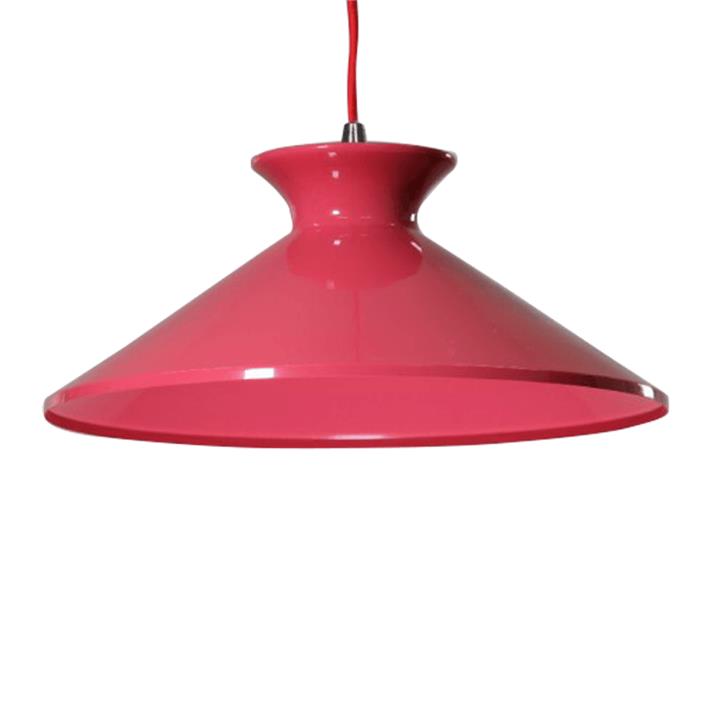 Belina Classic Metal Cone Cord Drop Pendant Light Lamp - Rose Red