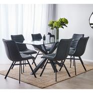 Blakely 6 Seater Dining Set With Darian Chairs Grey