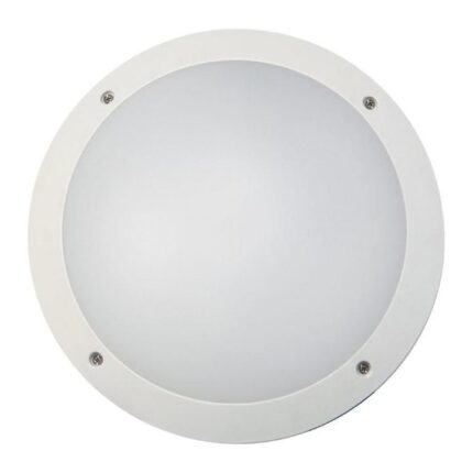 Boris Bulkhead Wall Light Lamp 12W Round White