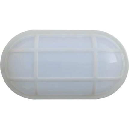 Boris Bulkhead Wall Light Lamp 20W 3000K W/ Optional Cage Oval White