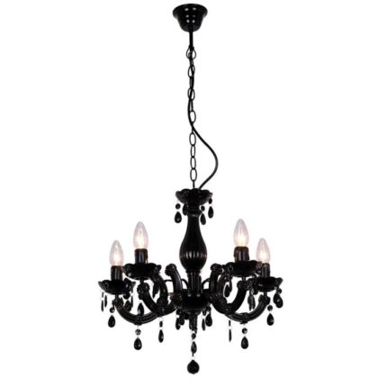 Bowie Elegant 5 Lights Acrylic Hanging Chandelier Lamp - Black